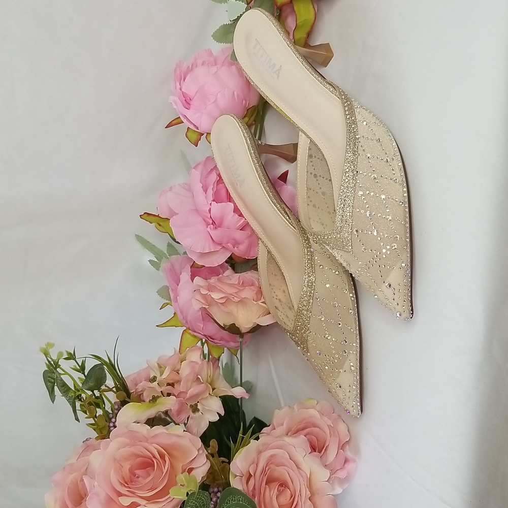 Swarovski crystals mini heel.